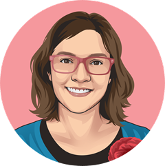 Cartoon portrait of Felicity Brand